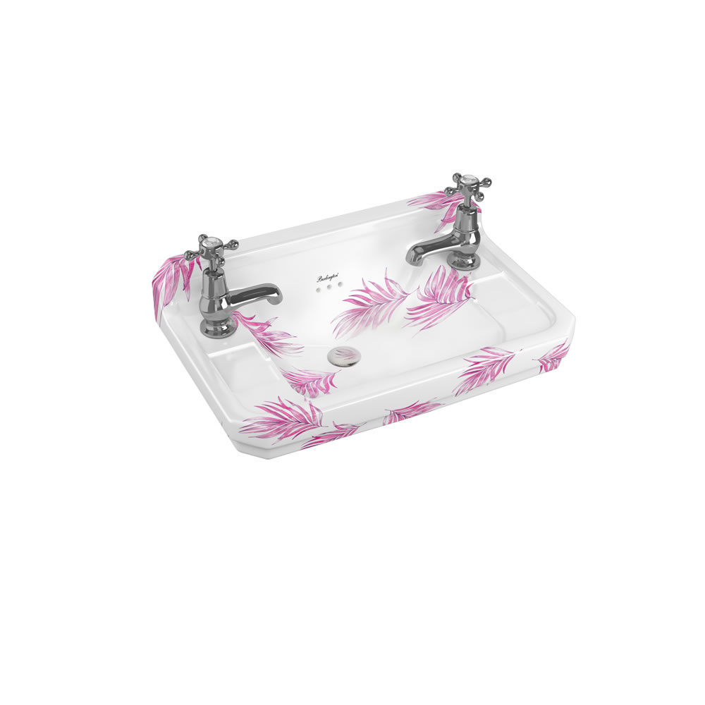 Bespoke Botanical Pink Edwardian 51cm Cloakroom Basin